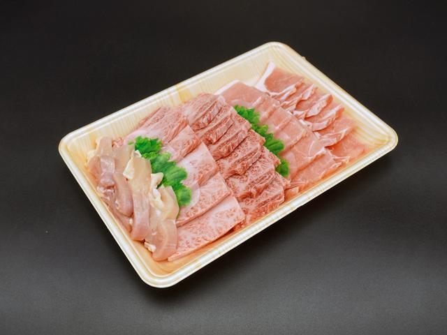 広島尽くしセット牛カルビ豚ロース鶏モモ